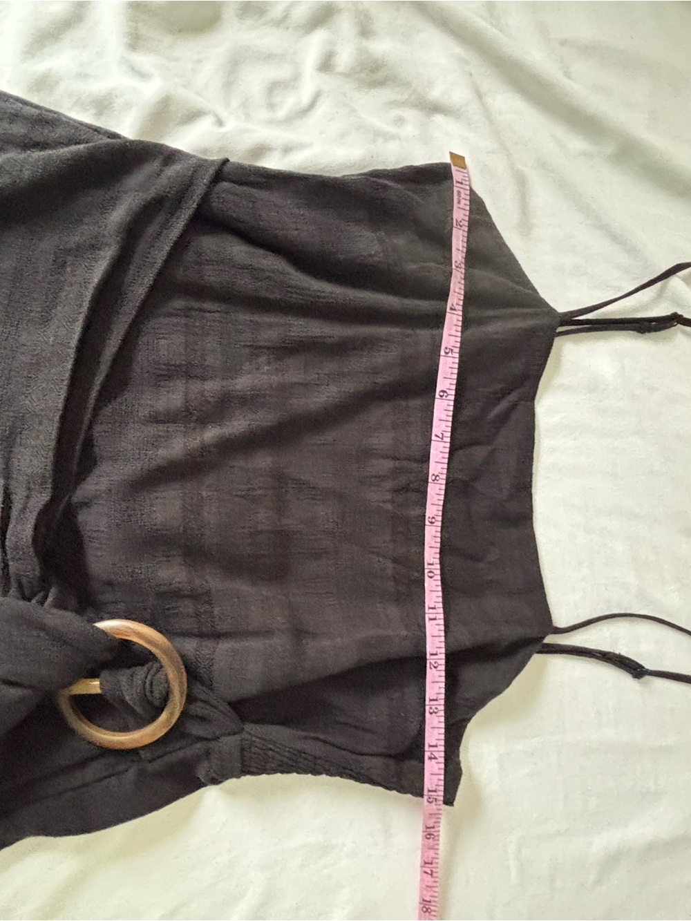American Eagle Outfitters Black Spaghetti Strap Wrap Mini Dress - Picture 4 of 4